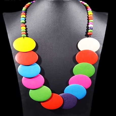Long multicolor ethnic chic necklace