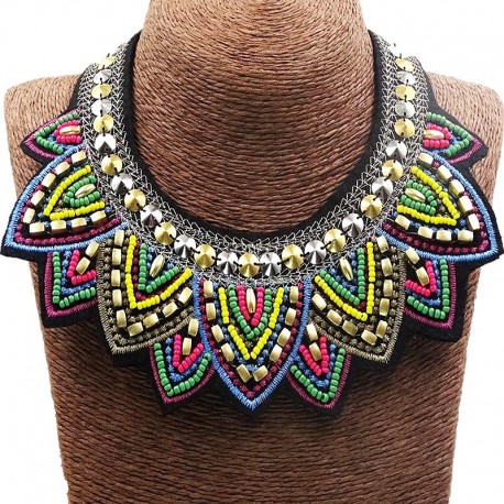 Bohemian multicolored ethnic necklace