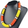 Collana africana in perle arancio e gialle