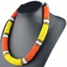 Orange and yellow African beaded necklace