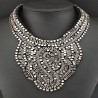 Black silver ethnic necklace