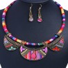 Conjunto collar etnico tribal rosa