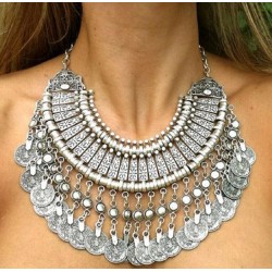 Boho-chic Silver Vintage Ethnic Necklace