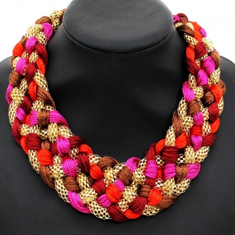 Bohemian chic red necklace