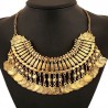 Collar étnico boho-chic dorado vintage