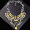 Vintage silver yellow boho-chic necklace 
