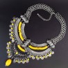 Vintage silver yellow boho-chic necklace 