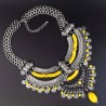 Collana  giallo argento boho-chic vintage