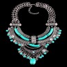 Vintage silver blue boho-chic necklace