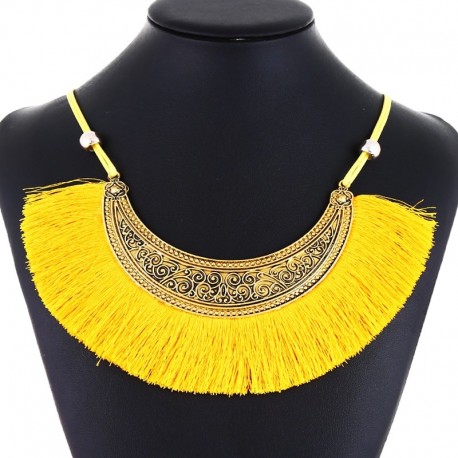 Collana gialla e oro étnico vintage