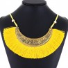 Collier Jaune et Doré Ethnique Vintage 