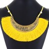 Collier Jaune et Doré Ethnique Vintage 