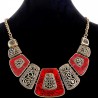 Collier ethnique chic rouge et doré