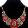 Ethnic chic red and gold necklace