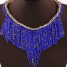 Blue and gold pearl necklace