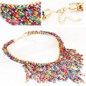 Collar de perlas multicolores (rosa, amarillo, verde, azul, púrpura)