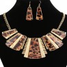 Leopard style necklace and bracelet set