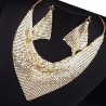 Gold necklace and earrings set