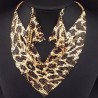 Conjunto de collar y aretes leopardo y dorado