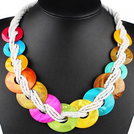 Chic collana di perle multicolori