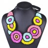 multicolored pink ethnic necklace