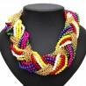 Élégant collier de perles multicolores