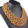 Collier chic marron multicolore