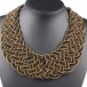 Chic black and gold beaded necklace