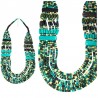 Collier ethnique africain vert multicolore