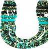 Multicolored green african ethnic necklace