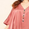 Chic pink kaftan dress
