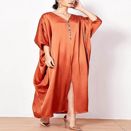 Chic orange kaftan dress