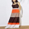 Brown multicolored long dress