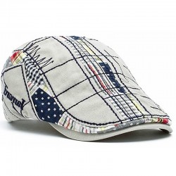 Gray checked flat cap | Beret cap