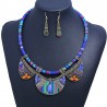 Blue tribal ethnic necklace