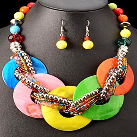 Ethnic jewelry set necklace and earrings
