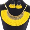 Parure jaune doré collier & boucles d'oreilles