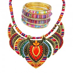 Set di collana e bracciale in stile boho chic