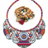 Bohemian multicolor necklace and bracelet set