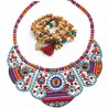 Bohemian multicolor necklace and bracelet set