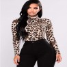 High neck leopard print sweater for women