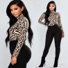 High neck leopard print sweater for women