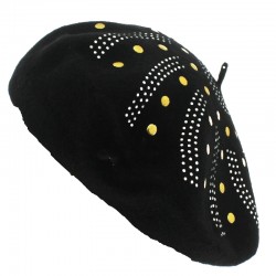 Chic black beret for woman