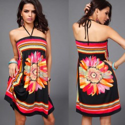 Short multicolor bohemian dress