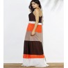 Brown multicolored long dress