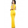 Robe longue jaune moulante