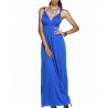 Navy blue long evening dress