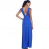 Navy blue long evening dress