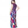 Multicolored geometric evening dress