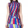 Multicolored geometric evening dress